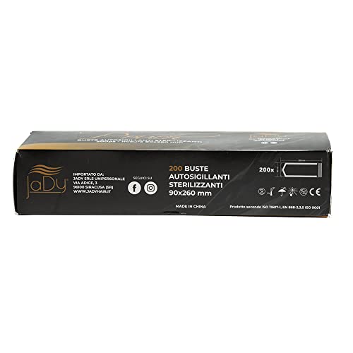 JaDy Sterilisationsbeutel 90 x 260 mm durchsichtig Kunststoff selbstversiegelnd thermoplastisch selbstklebend für Werkzeugsterilisation Kosmetik Friseur Zahnarzt