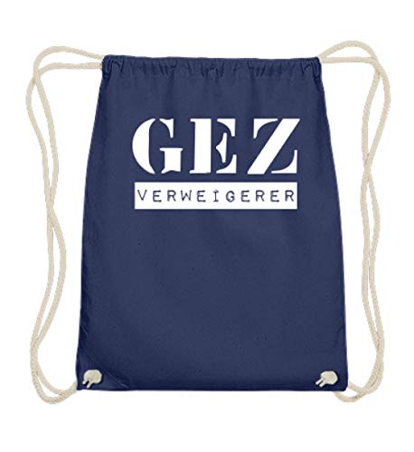 Sac de gym en coton bleu marine GEZ Rejeteur résistant et lavable 37cm-46cm