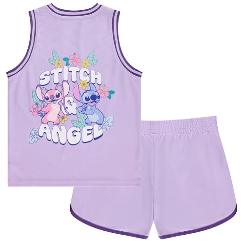 Image of Disney Girls Lilo and Stitch Basketball Jersey Shirt and Shorts Set- Big Girls Sizes 7-16