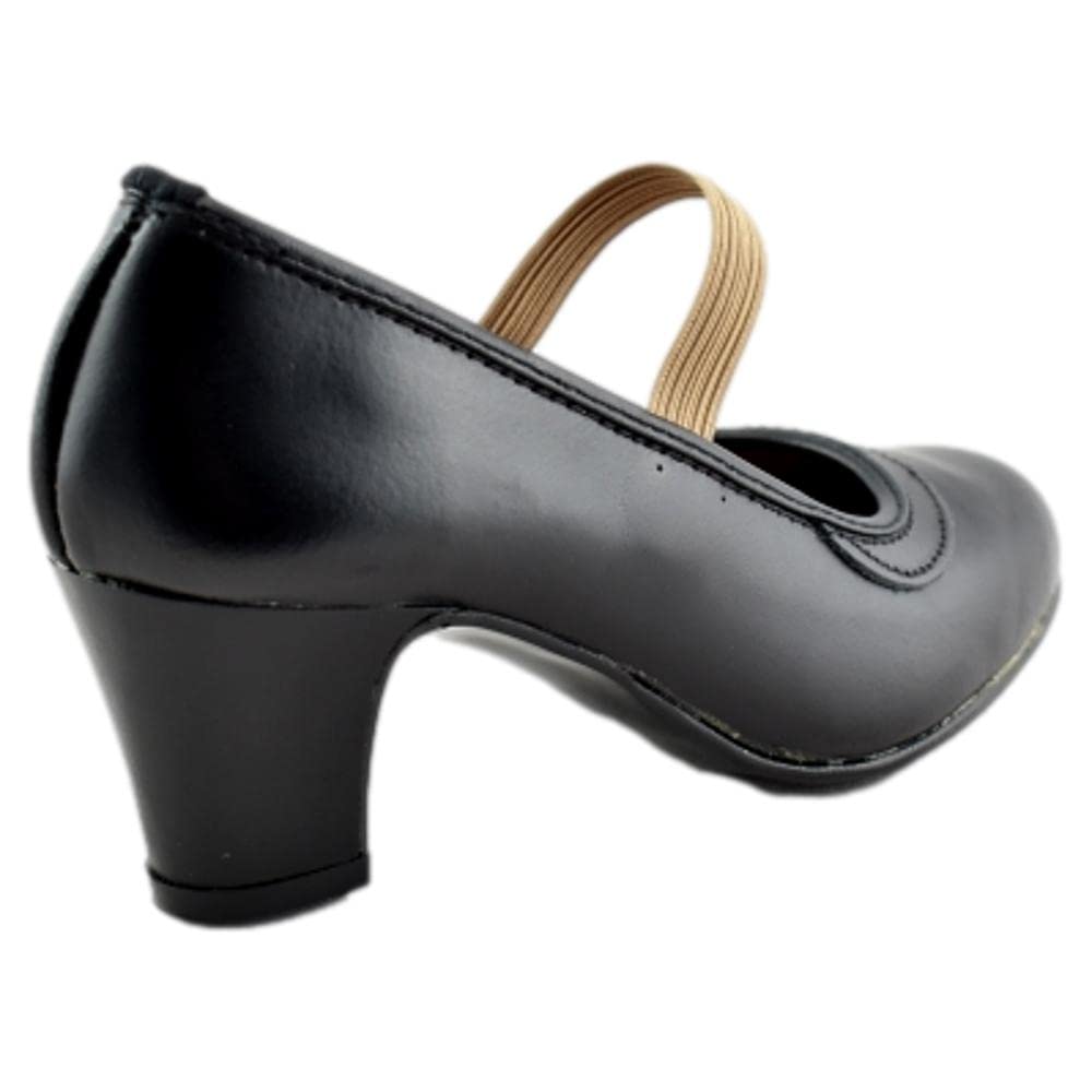 Pasos de baile - Zapatos para Baile con puntillas y Tira elástica. Academia Flamenco y sevillanas. 644986 Cuero