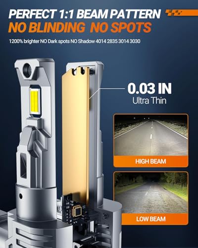 Image of SEALIGHT 9005 9006 Bulbs with 80000LM Super Bright,6500K White Light, 1:1Mini Design Fog Light Bulbs,3 Mins Plug-N-Play, Pack of 4 9005 9006 Bulbs
