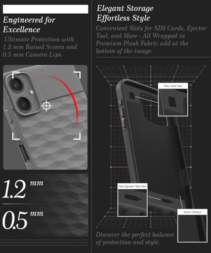 Image of WOW IMAGINE Back Cover for Samsung Galaxy M17e 5G | F70e 5G | M07 | F07 | A07 | A07 5G with Hexa Cube Design | Ultra Slim | Inner Velvet Fabric | Matte Flexible Mobile Case | Camera Protection - Grey