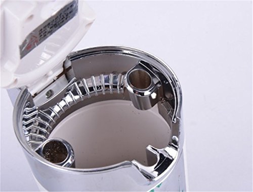 Fochutech Travel Cigarette Ashtray Car Auto Portable Smokeless Cup Holder Cylinder With Led Light Lid Battery (White) #TOP7