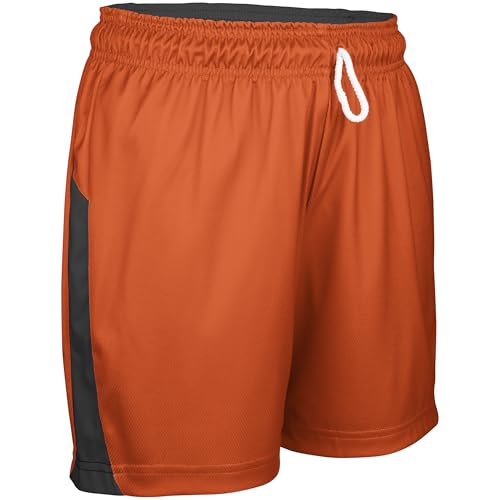 CHAMPRO Women's Swish Reversible Basketball Shorts, Orange, Black, M