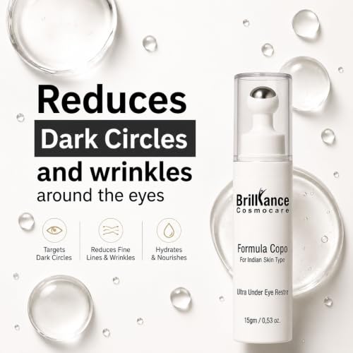 Image of Brilliance Under Eye Serum for Dark Circles & Puffiness 15g, Hydrating | Anti-Ageing Formula with Peptides, Niacinamide & Hyaluronic Acid | Reduces Fine Lines, Unisex, Derm-Tested