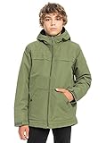 Capucha de 3 caras fija Quiksilver Waiting Period - Parka impermeable para niño EQBJK03236, Verde – Horno Leaf Clover, 16 años