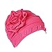 Produktbild URSING Damen Kopftuch Muslim Ruffled Cancer Chemo Mütze Schal Turban Wrap Cap Stylish Elegan Blumen Indien Hut Multifunktionstuch Kopfbedeckung für Chemo, Krebs, Make up (Pink)