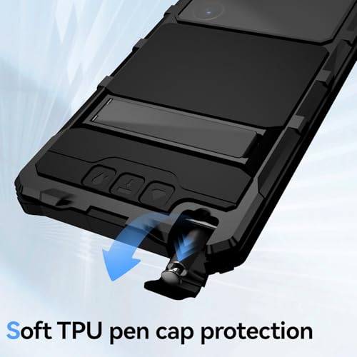 Coque Samsung S25 Ultra noire en métal rigide avec support - 6