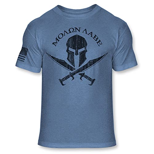 Molon Labe Spartan Helmet Cross Swords T-Shirt - USA Spartan Warrior Shirt - Soft Blend T - A215 Multicolor4
