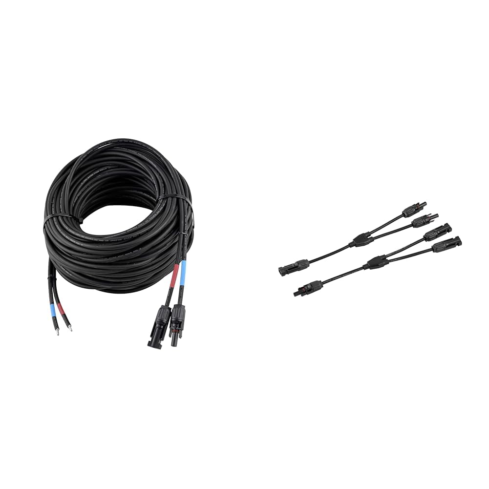 enjoy solar 4mm² Profi-Verbindungskabel Solarmodul zu Solarladeregler Anschlusskabel 20m& 1 paar Solarstecker Y Verteiler 2-Fach mit Kabelverlängerung für Parallelschaltung Solarmodul