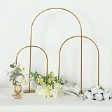 Gold 23 in Metal Flower Stand with Rounded Top Table Arch Centerpiece for Dessert Table and Cake Table Decor, Metal Geometric Backdrop Wedding Party Decorations