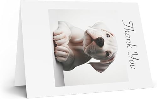 Miniatura 2 de DistinctInk Greeting CardNote Card -Dogo Argentino Puppy Photograph Birthday - PACK of 5