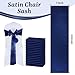 MDS Satin Chair Sashes, 50 Pack, 7”x108” Each, Decorative Chair Bows Ribbon Tie Backs for Wedding Party, Holiday Dinner, Birthday, Reception, Banquet, Hotel & Event Decoration - Navy Blue