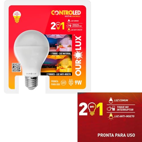 ANTINSETO LAMPADA 9W CONTROLED 6.5K SENSOR PRESENÇA OUROLUX PREVINE CONTRA MOSQUITO MATA MOSQUITO LA