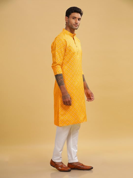 Image of BE ACTIVE Cotton Kurta for Men | Traditional and Classy Design | Indian Kurta | Full Sleeve Kurta
