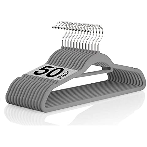 Avos-Deals Global - Paquete de 50 perchas de terciopelo gris Cover