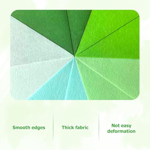 Image of 30Pcs Stiff Felt Sheets, 1mm Thick Felt Fabric Squares for Sewing & DIY | 5 Shades Of Light Green Colors Craft Felt, Hard Felt, Thick Felt & Felt Paper for Patchwork, Home Decor & Handmade Projects