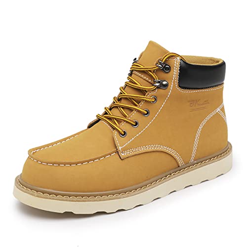 Image of MENS Work Boot High-tops Slip Resistant Protective Leather Shoes Outdoor Sports Fluffing Warm Shoes In Winter Cotton-padded Shose.
