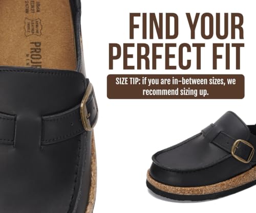 Image of Project Cloud 100% Genuine Leather Moccasin Style Clogs for Women - Memory Foam and Water Resistant Mules Slip On Non-Slip and Durable Clogs Casual Shoes for Women Footwear (Carline)