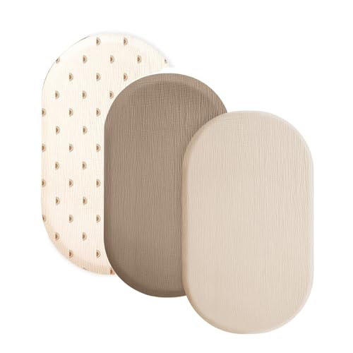 Liemuao Lot de 3 Draps Housse 80x40 cm Lit Bébé, Berceau, Lit Parapluie, Confortables Fitted Draps Lit Bebe Matelas Enfant en 100% Coton Draps-Housses pour...