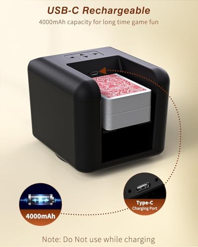 Image of BEBO CREATIONS Top Card Distributor Machine| with 4 Wireless Remotes| Automatic Playing Cards Distribution Machine for Long Playing Session| Supports 1 to 99 Cards Deal & Up 1 to 12 Players