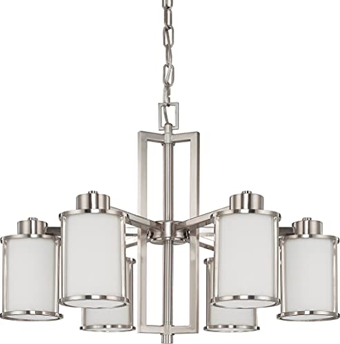 Image of NUVO 60 /2853 Six Light Chandelier, Brushed Nickel