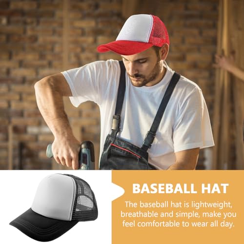 Casquette de baseball en maille lot de 10 vierges en polyester respirant noir rouge