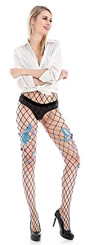 Image of Ulalaza Sparkle Hollow Out Letter Nude Colorful Rhinestone Hot Drilling Fishnet Pantyhose Tights for women Luminous