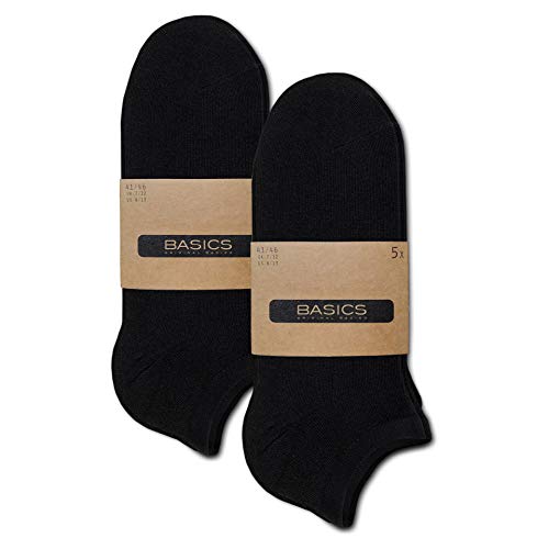 ORIGINAL BASICS Herren & Damen (5-10 Paar) Sneaker Socken (36-41, 5 Pack (Schwarz)) Cover