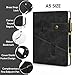 A5 Notebook Lined Journal with Divider, Large Hardcover Leather Journal with Pockets, 100gsm Thick Notepad, Ruled Notebook with Pen School Supplies Office, Business Travel, for Men Women (Black)