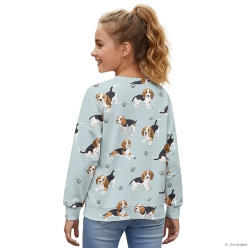 Image of Girls Cardigans Sweater Long Sleeve Crew Neck Button Down Sweaters School Outerwear for Kids Fall Winter Tops