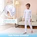 PISIQI Thermal Underwear Set for Boys Long Johns Fleece Lined Set Kids Ultra Soft Base Layer Top Bottom Warm Set for Skiing White
