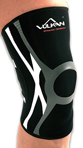 Vulkan Tensión Dinámica Rodillera Cerrada, Hombre, Negro/Blanco, L