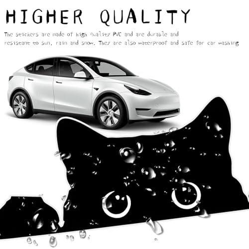 Image of DXNQ Peeking Sneaky Cat Sticker, Waterproof Strong Adhesive Decals with Curious Black Cat Graphic, Removable Funny Peeking Black Cats Sticker for Car Window Laptop, Car Accessories (White Edge)