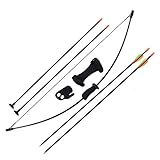 Sinoart Archery Bow and Arrow Set for Kids Children Youth Outdoor Sports Game Hunting Toy Gift Bow Kit Set with 4 Arrows 16 Lb