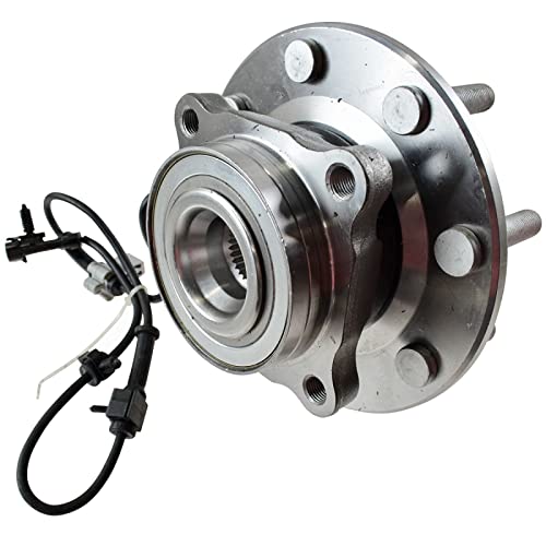 Image of TRQ 2 Piece Front Wheel Bearing & Hub Assembly Set Compatible with 2001-2006 Chevrolet Silverado 3500 2007 Silverado 3500 Classic GMC Sierra 3500 Sierra 3500 Classic