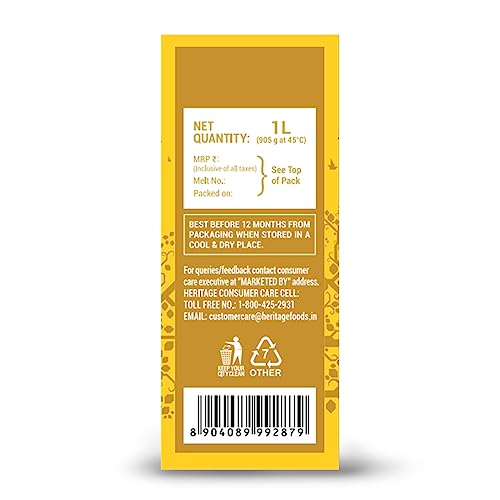Image of HERITAGE COW GHEE 1l liter CEKA PACK (Pack of 3)