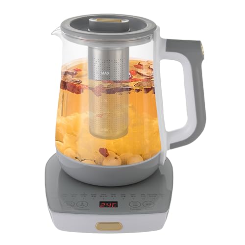 Glass Electric Kettle - 1.8L, 800W, 12 Functions, Boils Water with Timer & Reservation, Iced Tea Maker