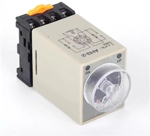 Relé temporizador AH3-2 con base 220V de 8 pines para control de tiempo 3s