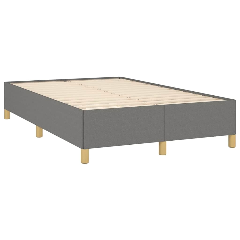 Sprężynowy z regulowanym zagłówkiem kontynentalny szary 120x190cm | Łóżko kontynentalne z materacem sprężynowym ciemnoszare 120x190cm tkanina z zagłówkiem regulowanym i ławką