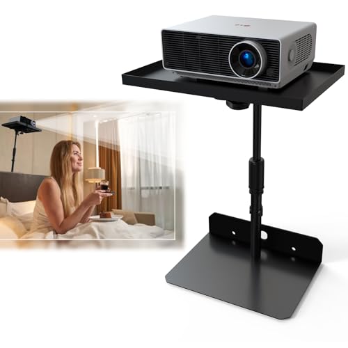 Image of WEGASTU Projector Stand From 9.5 "to 14.7",Height Adjustable,Hidden Shelf Desktop 、No Drilling,Projector For Desktop,Bedside Table,Bed,Home Office,Stage,Studio,DJ rack bracket installation