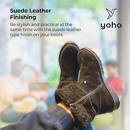 Image of YOHO Slays women comfortable Boots | Extra cushioned foot bed and skin friendly Ankle Boot with low heels | Trendy, Stylish,Casual Boots with zipper | Winter, snow and holiday outings