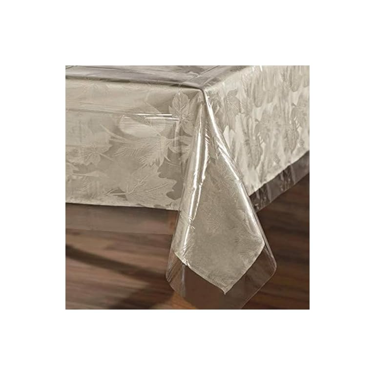 sancua Clear Plastic 100% Waterproof Tablecloth - 60 x 84 Inch - Vinyl PVC Rectangle Table Cloth Protector Oil Spill Proof Wipe Clean Table Cover for Dining Tables, Parties & Camping, Crystal Clear