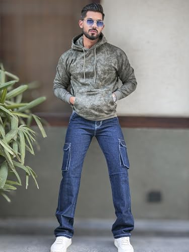 Image of Maniac Mens Spray Printed Hooded Neck Full Sleeve Loopnet Sweatshirt for Men