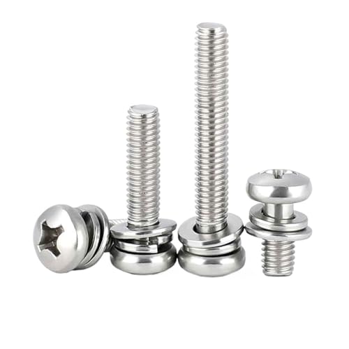 GIKIN 2/50X M1.6 M2 M2.5 ~ M10 GB9074.4 304�X�e�����X�| �N���X�p���w�b�h SEMS�l�W �����b�V���[ �X�v�����O �K�X�P�b�g �g�ݗ��ă{���g(8mm,25pcs M3)