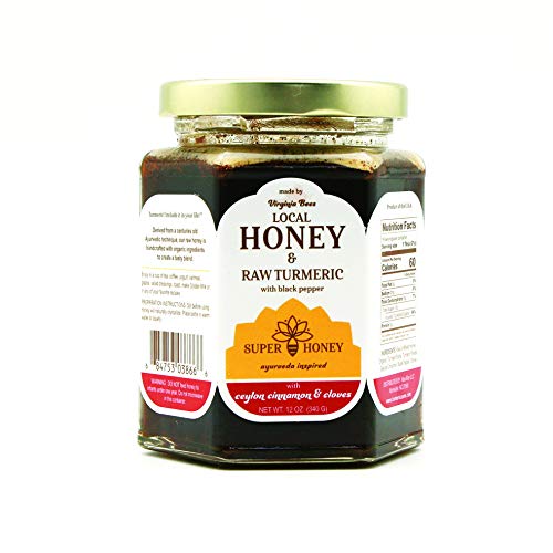 Virginia Honey | Turmeric Ceylon Cinnamon Honey with Black Pepper & Cloves | Super Honey | Honey for Tea | Ayurveda Inspired Pure Raw Honey | Raw Honey | Turmeric Honey |