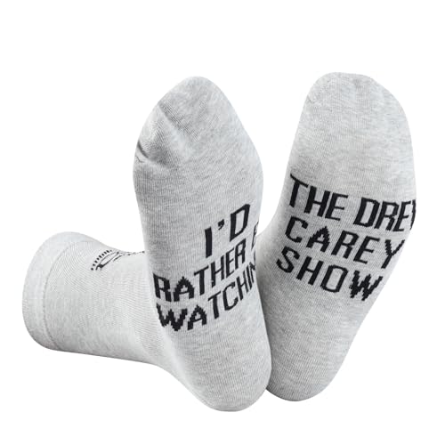 GJTIM Funny TV Game Show Gift I’d Rather Be Watching Drew TV Series Socks Gift for Comedy Show Lovers (Watching Carey Show)