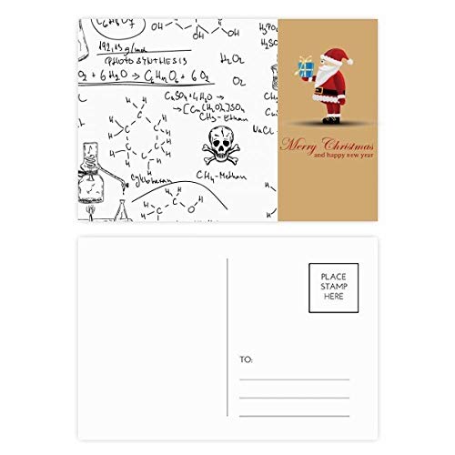 Cartes postales chimie organique en lot de 20 avec illustrations créatives de Père Noël