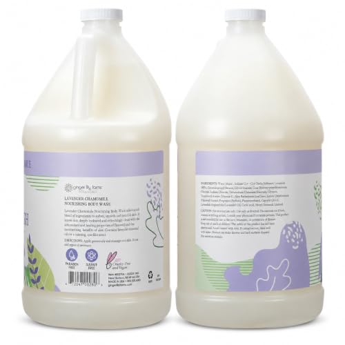Image of Ginger Lily Farms Botanicals Body Wash, 128oz /4pk, Lavender Chamomile | 100% Vegan & Cruelty-Free | Nourishing Bath & Shower Gel for All Skin Types | Refill Size