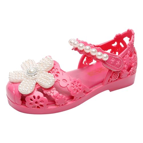 IWIHMIV Girls Jelly Sandals Summer Dress Flat Bottom Comfortable Breathable Shoes for Girl Closed Toe Beach Sandals